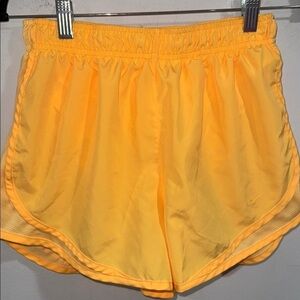 Nike running shorts dri fit medium drawstring elastic waistband yellow like new